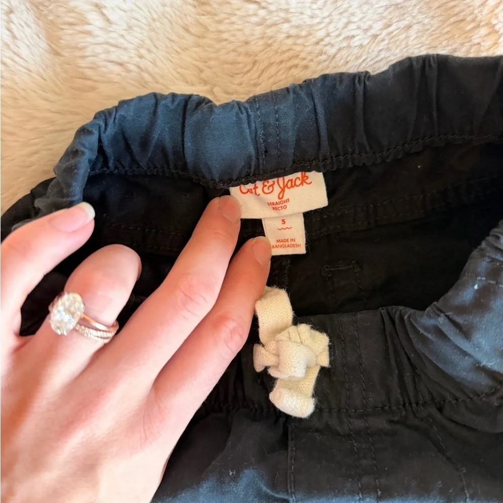 Cat & Jack Black Elastic Waist Kids Pants